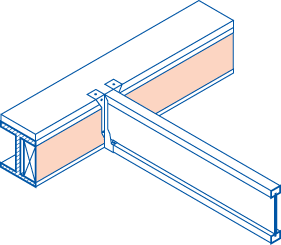 Timber blocking inside steel beam