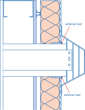 Penetration of gas flue through insulated render system on light gauge steel frame