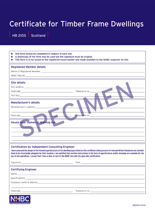 Specimen Certificate (Scotland) 